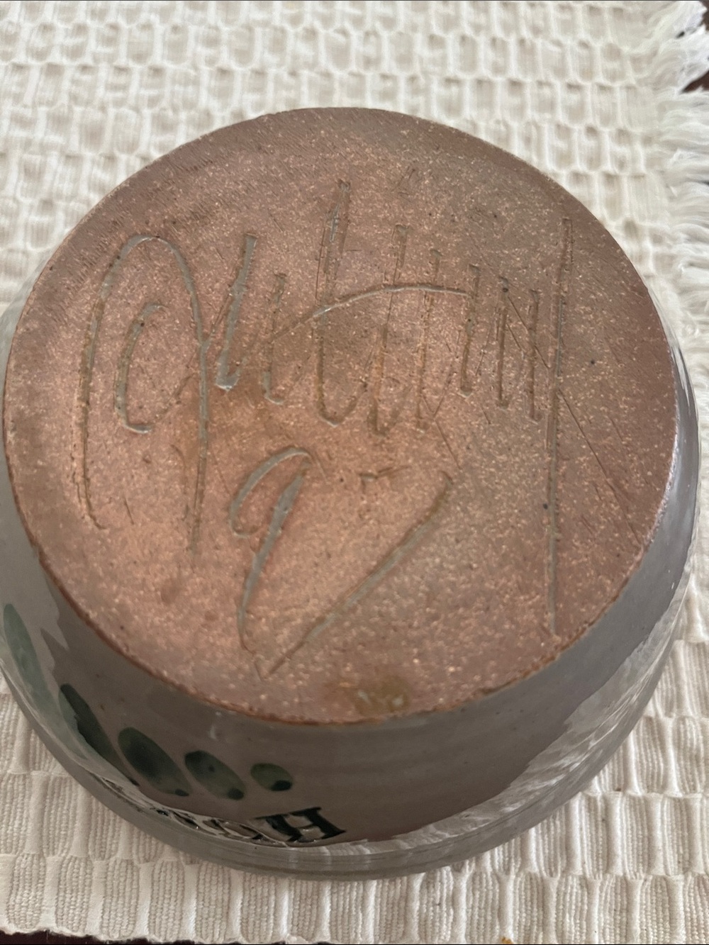 Hummelstown Green and Gray Stoneware Vase - Picture 4 of 6